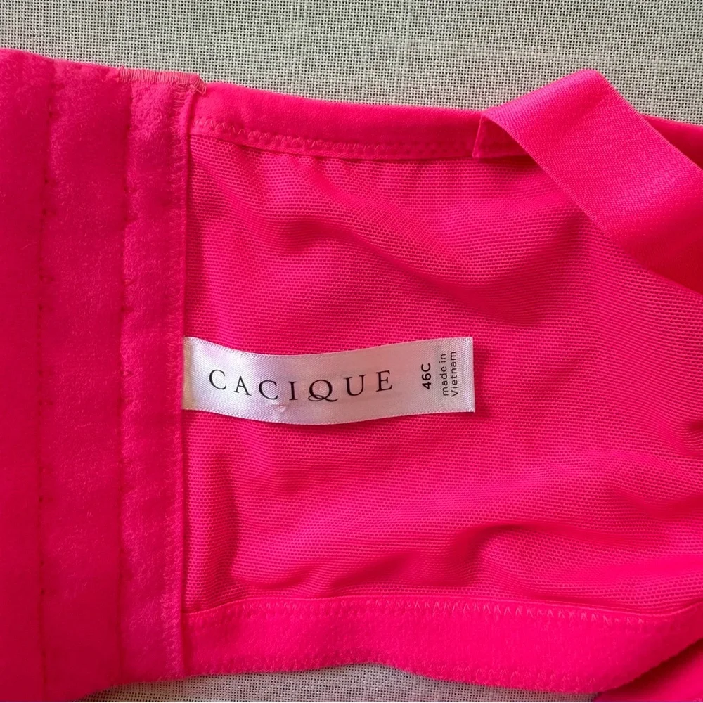 Lane Bryant Cacique Women's Lightly Lined Demi Bra 46C Pink Animal Print Snake